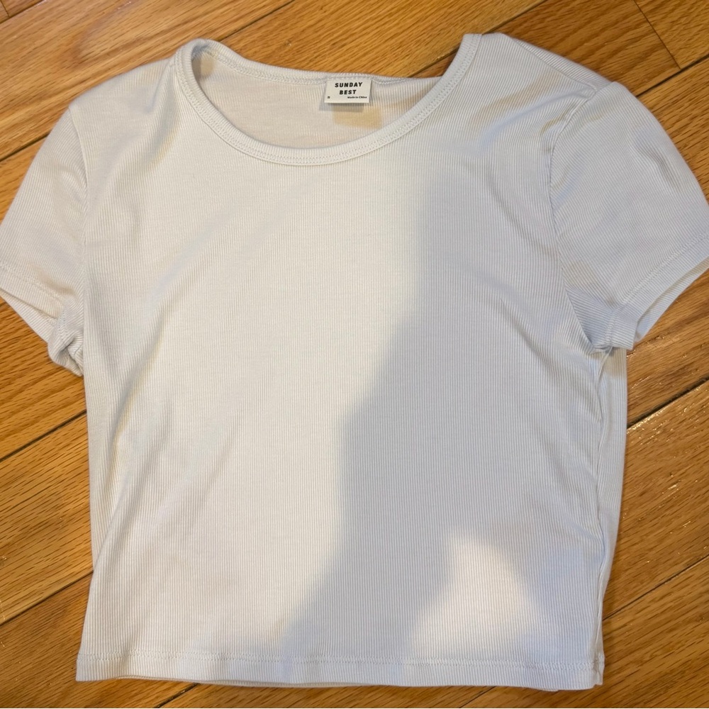 Aritzia Sunday Best Light Gray Short Sleeve Tee